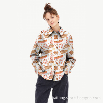 Block Print Fabric Fine Denier Polyester Uniform Fabric